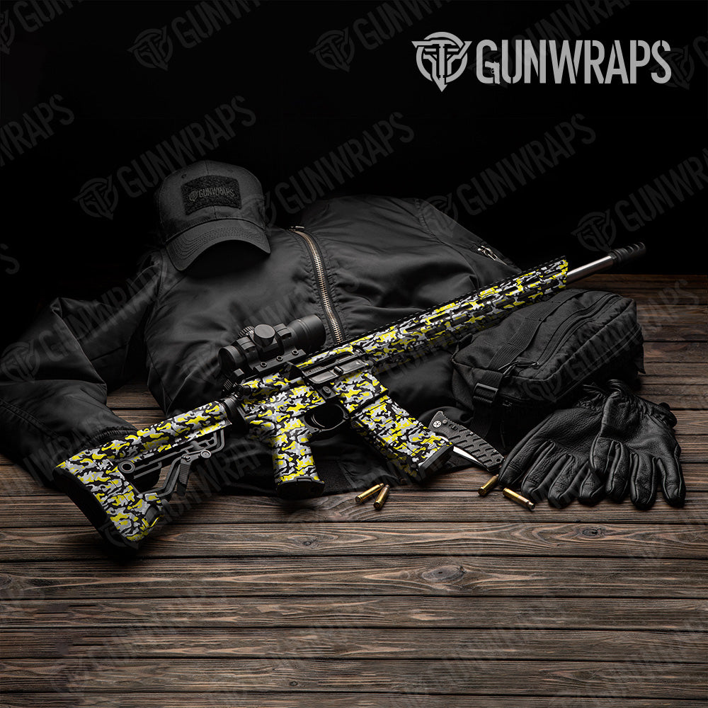 Classic Yellow Tiger Camo AR 15 Gun Skin Vinyl Wrap