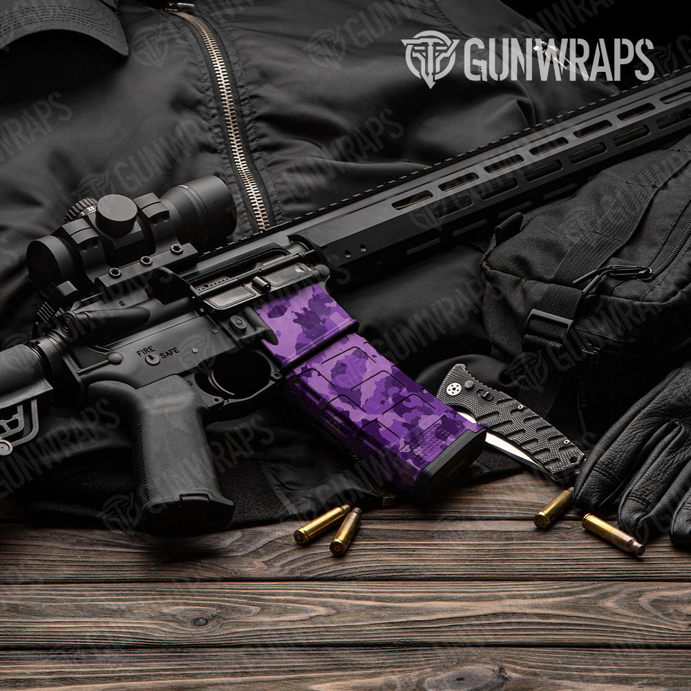 Cumulus Elite Purple Camo AR 15 Mag & Mag Well Gun Skin Vinyl Wrap