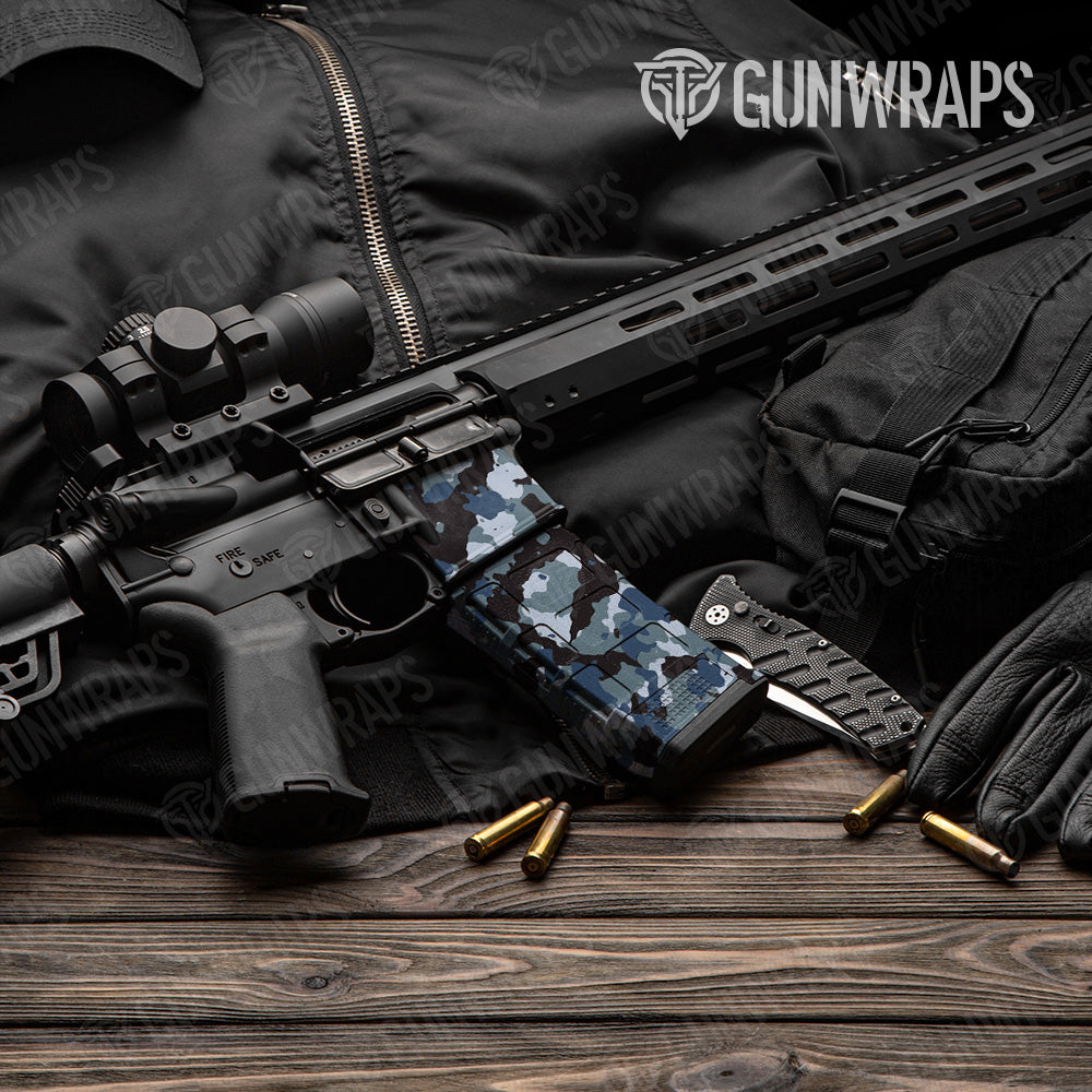 Cumulus Navy Camo AR 15 Mag & Mag Well Gun Skin Vinyl Wrap