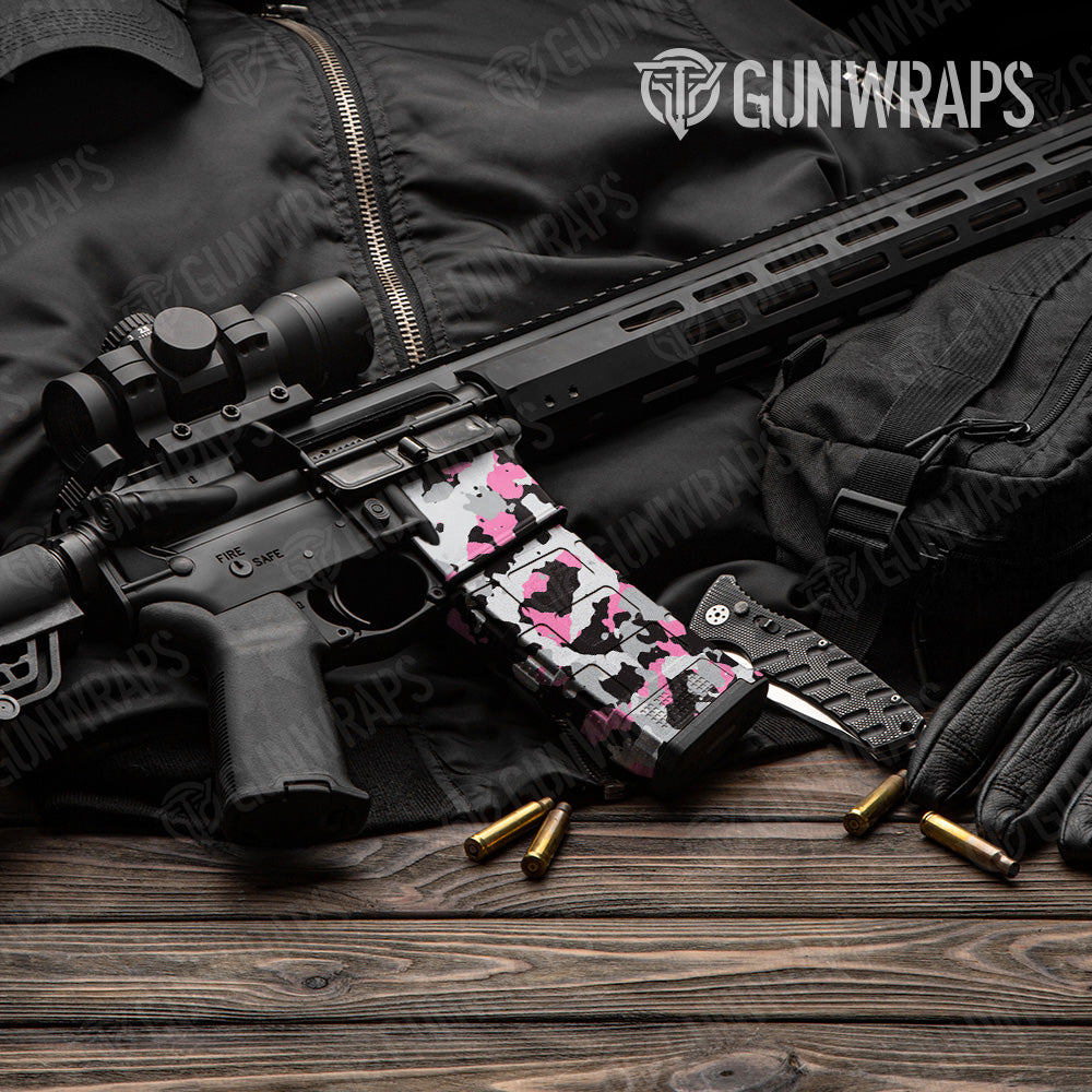 Cumulus Pink Tiger Camo AR 15 Mag & Mag Well Gun Skin Vinyl Wrap