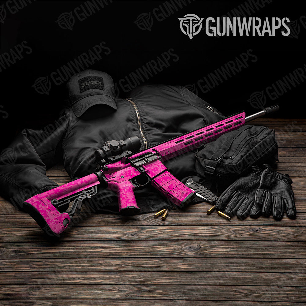 Digital Elite Magenta Camo AR 15 Gun Skin Vinyl Wrap