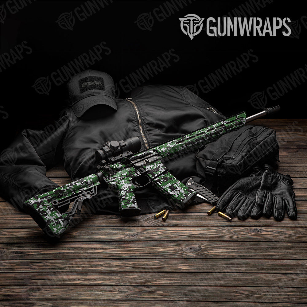 Digital Green Tiger Camo AR 15 Gun Skin Vinyl Wrap