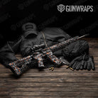 Digital Urban Orange Camo AR 15 Gun Skin Vinyl Wrap