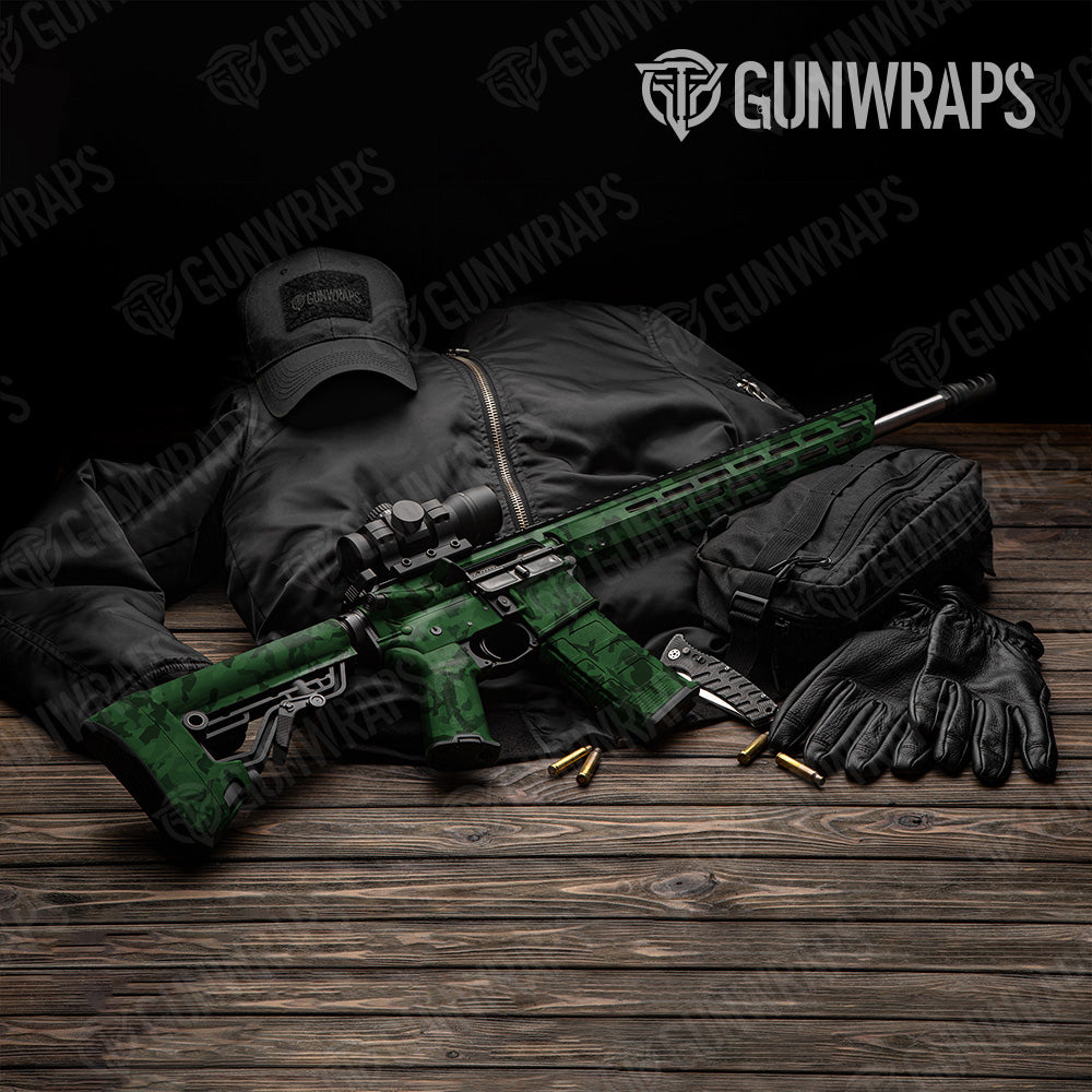 Erratic Elite Green Camo AR 15 Gun Skin Vinyl Wrap