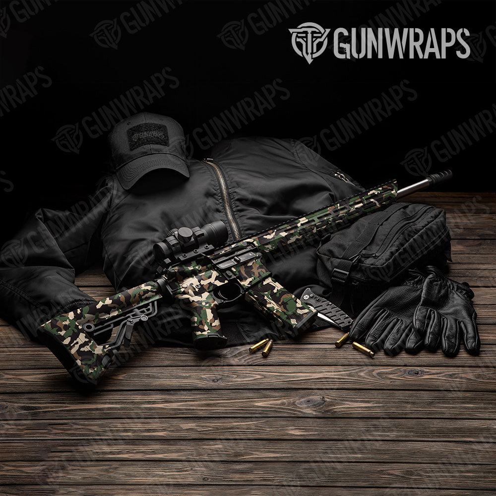 Erratic Woodland Camo AR 15 Gun Skin Vinyl Wrap