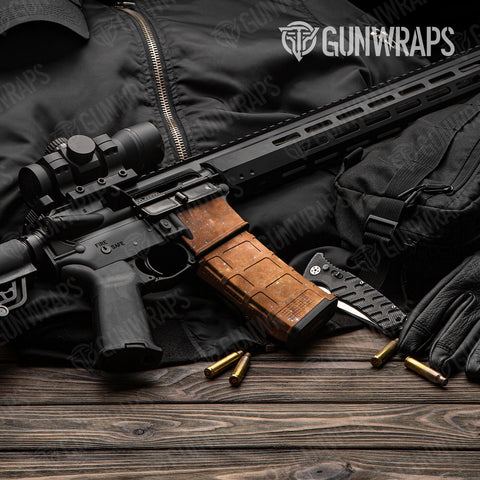 Orange AR-15 Mag & Well Gun Skin Vinyl Wraps