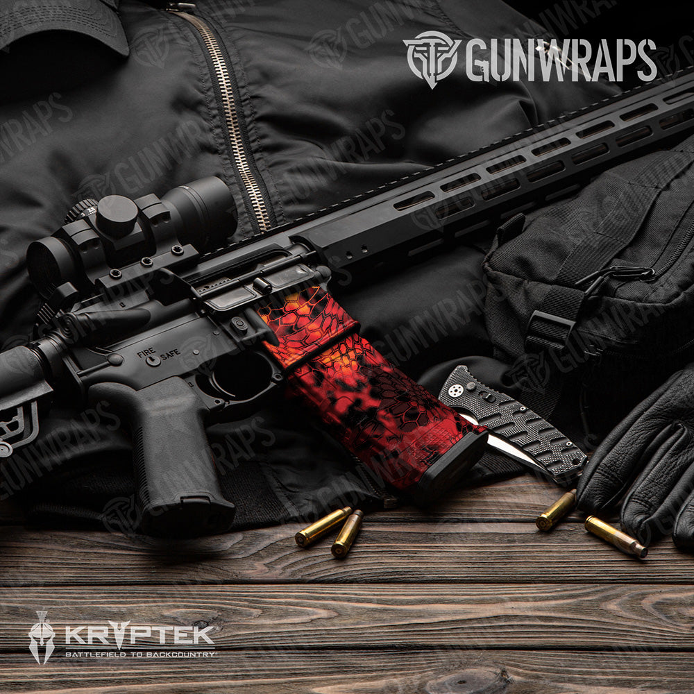 Kryptek Lava Camo AR 15 Mag & Mag Well Gun Skin Vinyl Wrap