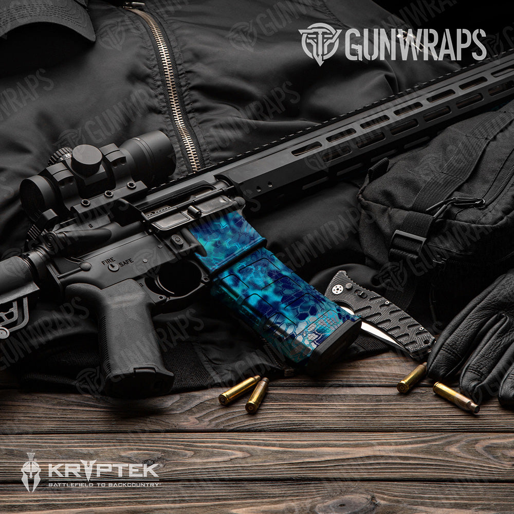 Kryptek Pontus Camo AR 15 Mag & Mag Well Gun Skin Vinyl Wrap