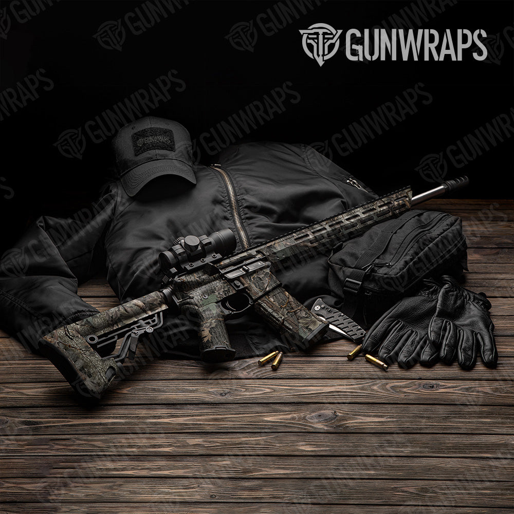 Nature Mossy Woodland Camo AR 15 Gun Skin Vinyl Wrap