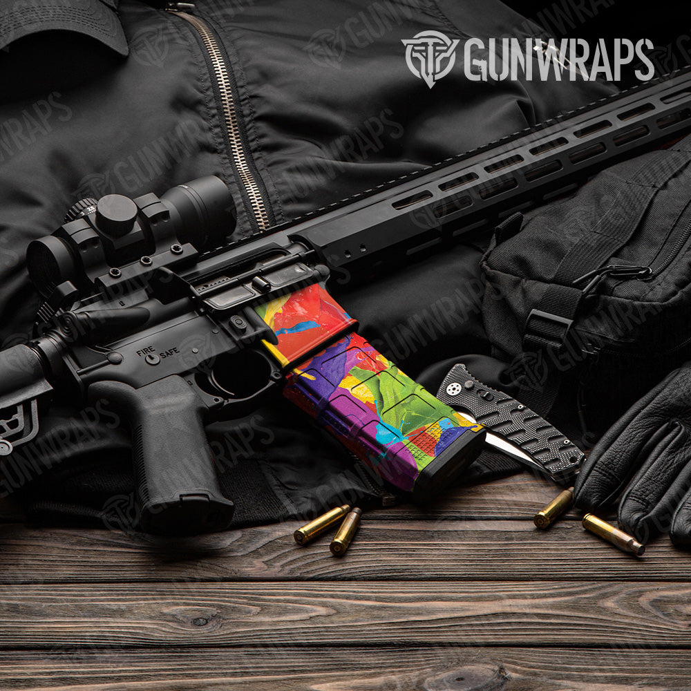 Paint Splatter Tomato AR 15 Mag & Mag Well Gun Skin Vinyl Wrap