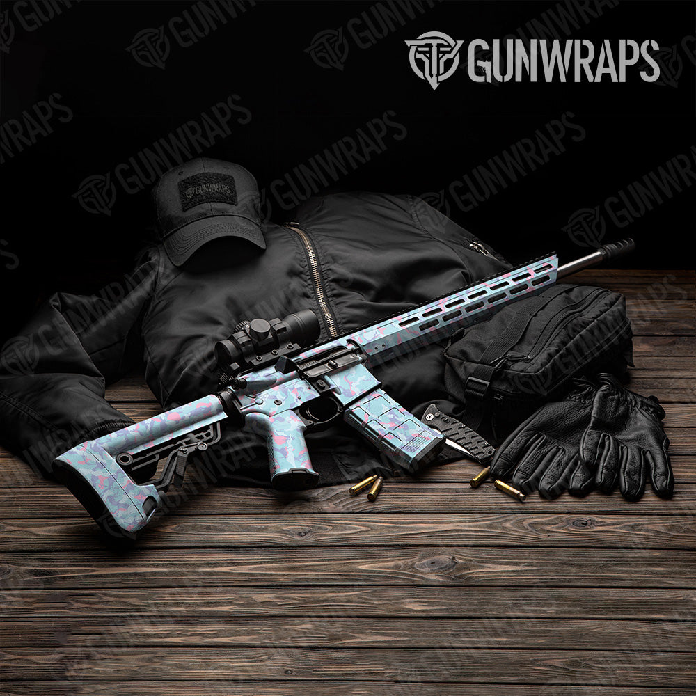 Ragged Cotton Candy Camo AR 15 Gun Skin Vinyl Wrap