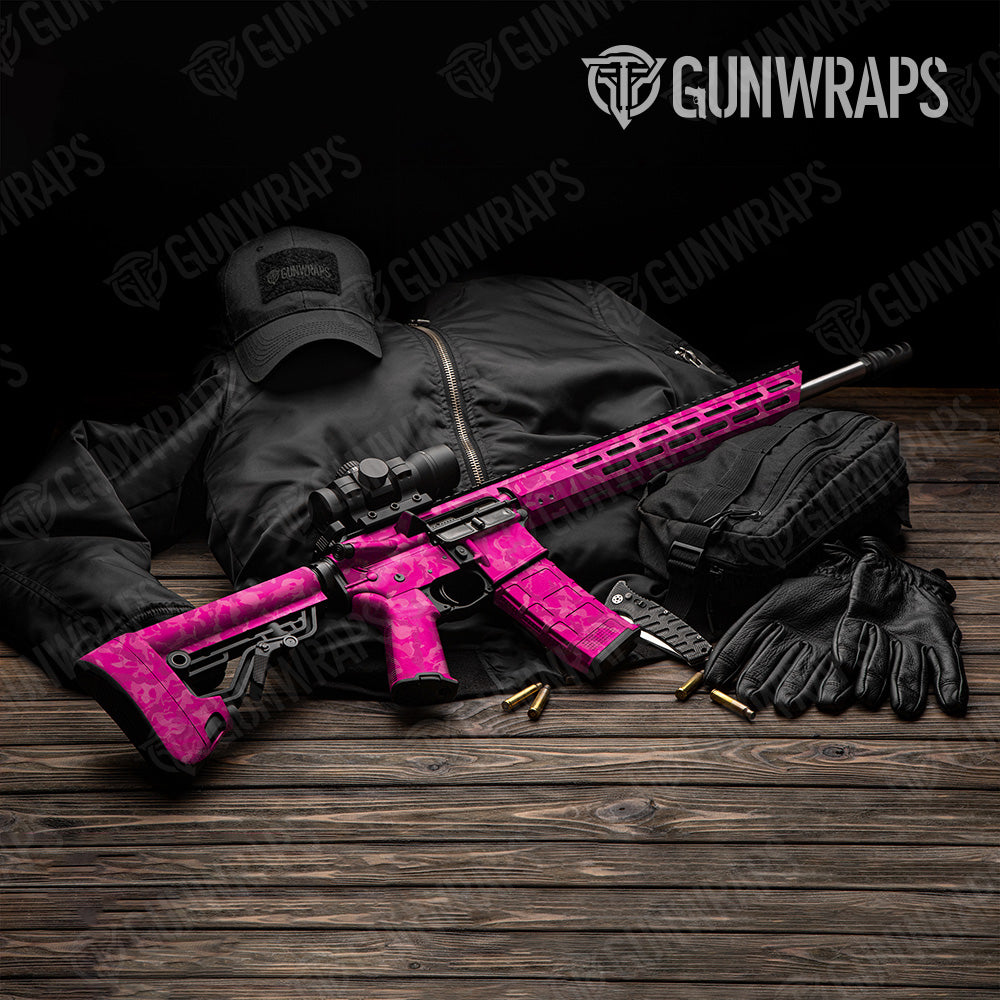 Ragged Elite Magenta Camo AR 15 Gun Skin Vinyl Wrap