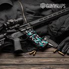 Ragged Tiffany Blue Tiger Camo AR 15 Mag & Mag Well Gun Skin Vinyl Wrap