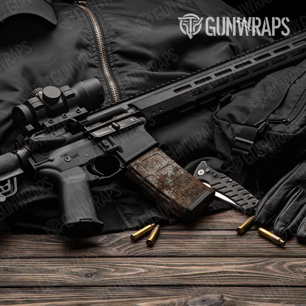 Rust White AR 15 Mag Gun Skin Vinyl Wrap