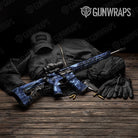 Sharp Blue Urban Night Camo AR 15 Gun Skin Vinyl Wrap