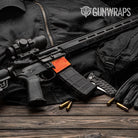 Sharp Elite Orange Camo AR 15 Mag Well Gun Skin Vinyl Wrap