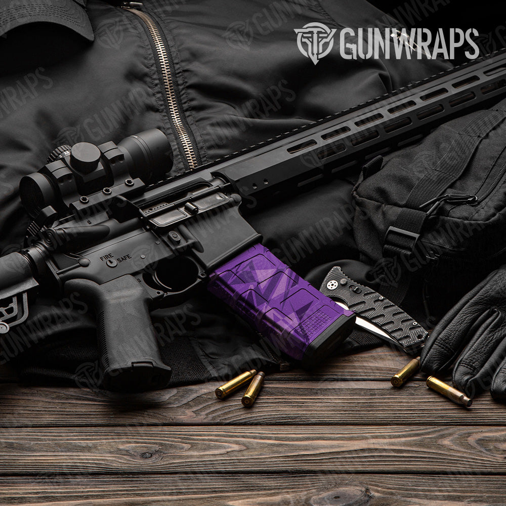 Sharp Elite Purple Camo AR 15 Mag Gun Skin Vinyl Wrap