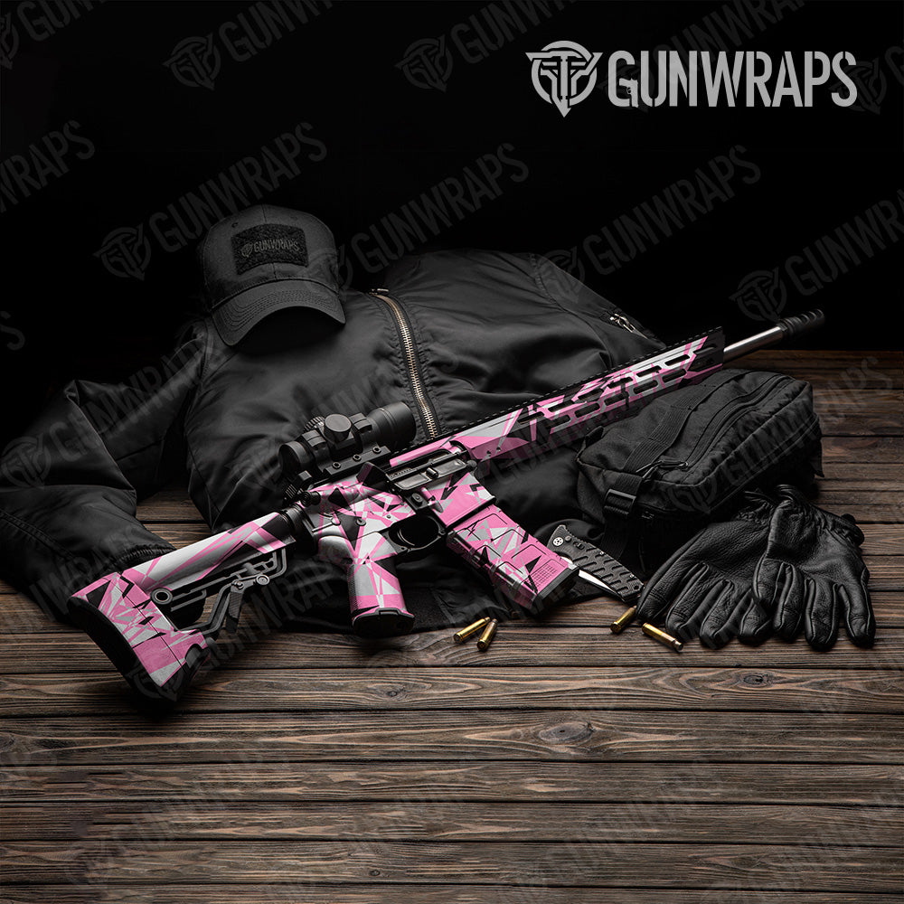 Sharp Pink Tiger Camo AR 15 Gun Skin Vinyl Wrap