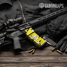 Sharp Yellow Tiger Camo AR 15 Mag & Mag Well Gun Skin Vinyl Wrap