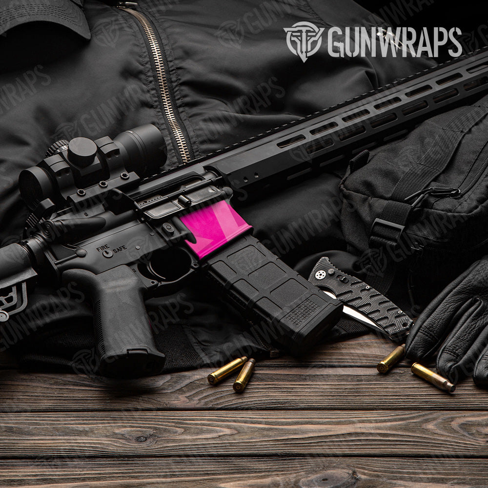 Shattered Elite Magenta Camo AR 15 Mag Well Gun Skin Vinyl Wrap