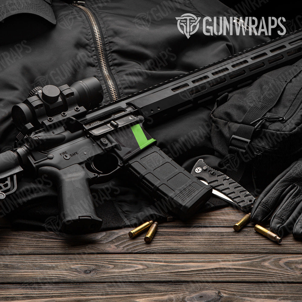 Shattered Metro Green Camo AR 15 Mag Well Gun Skin Vinyl Wrap