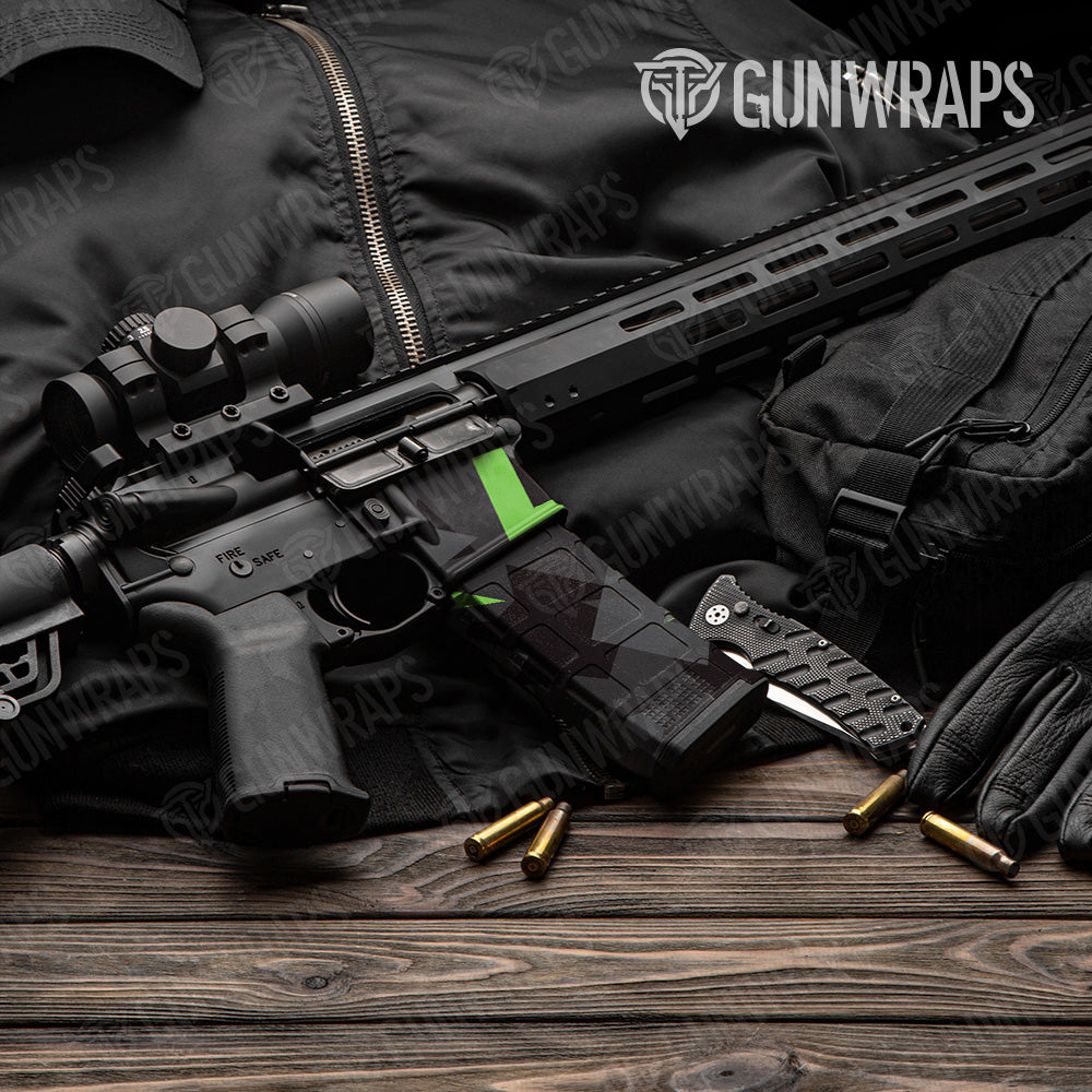 Shattered Metro Green Camo AR 15 Mag & Mag Well Gun Skin Vinyl Wrap