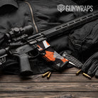Shattered Orange Tiger Camo AR 15 Mag & Mag Well Gun Skin Vinyl Wrap