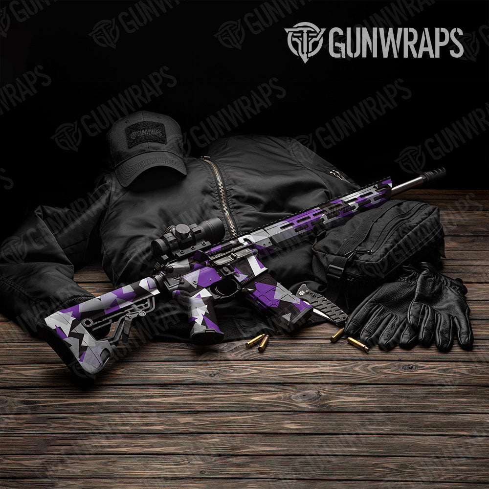 Shattered Purple Tiger Camo AR 15 Gun Skin Vinyl Wrap