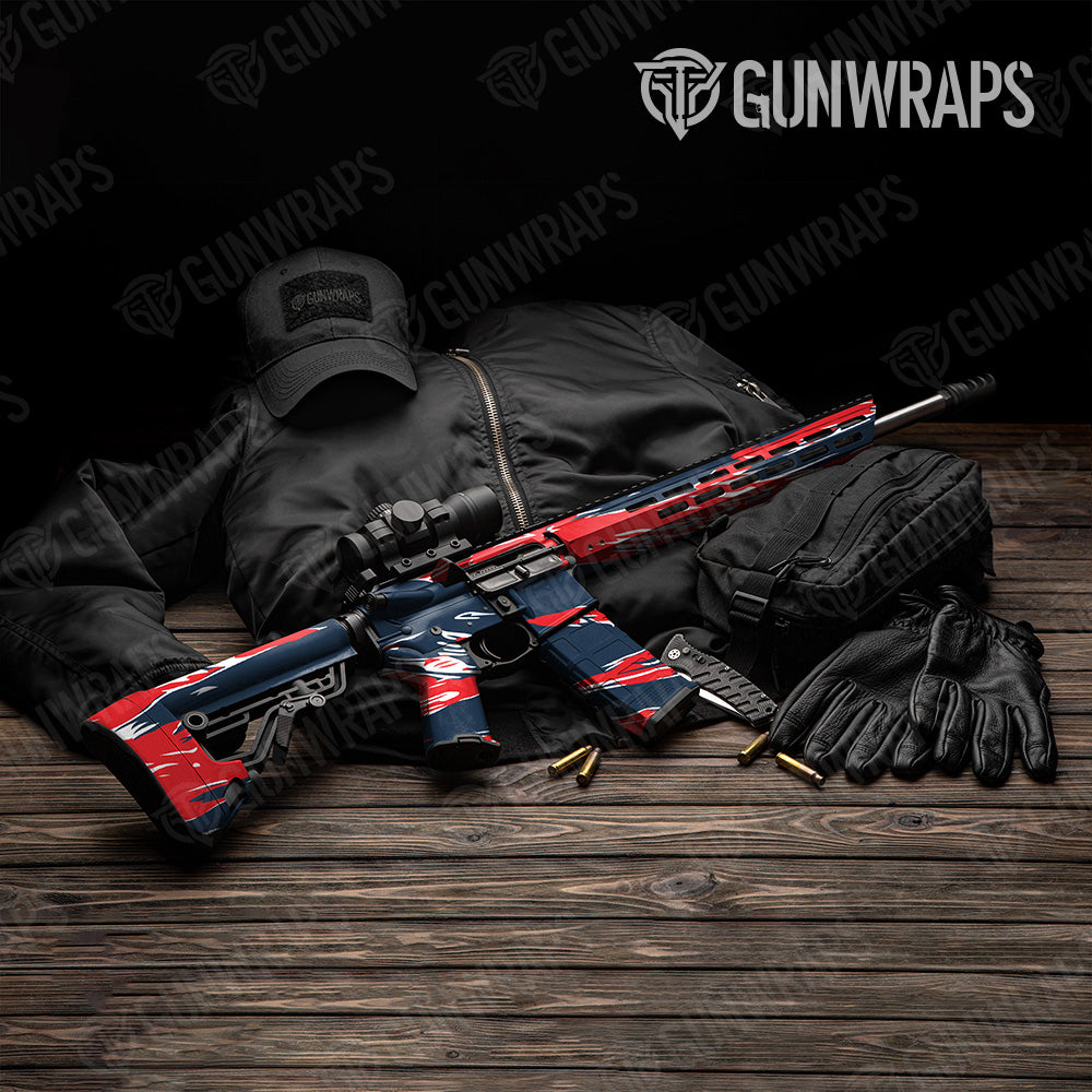 Shredded America Camo AR 15 Gun Skin Vinyl Wrap