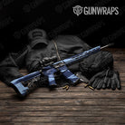 Shredded Blue Urban Night Camo AR 15 Gun Skin Vinyl Wrap