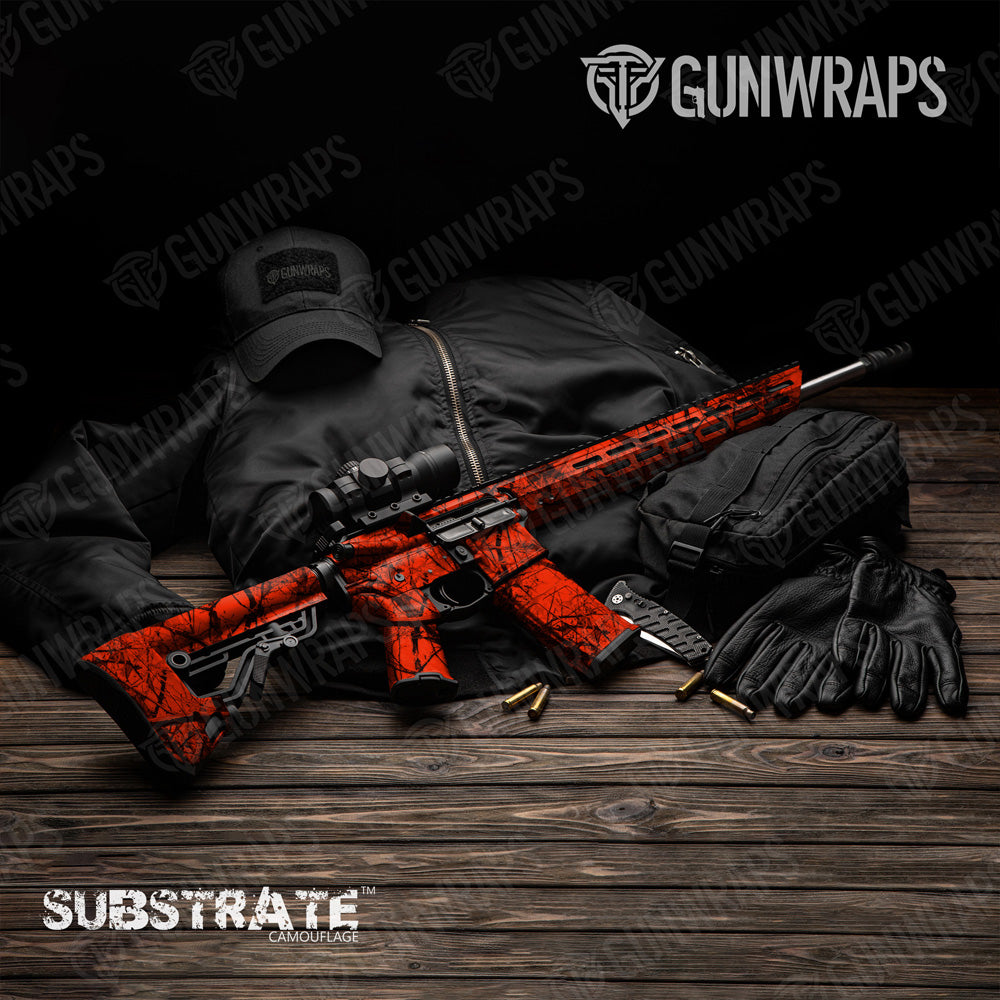 AR 15 Substrate Safety Stalker Camo Gun Skin Vinyl Wrap Film