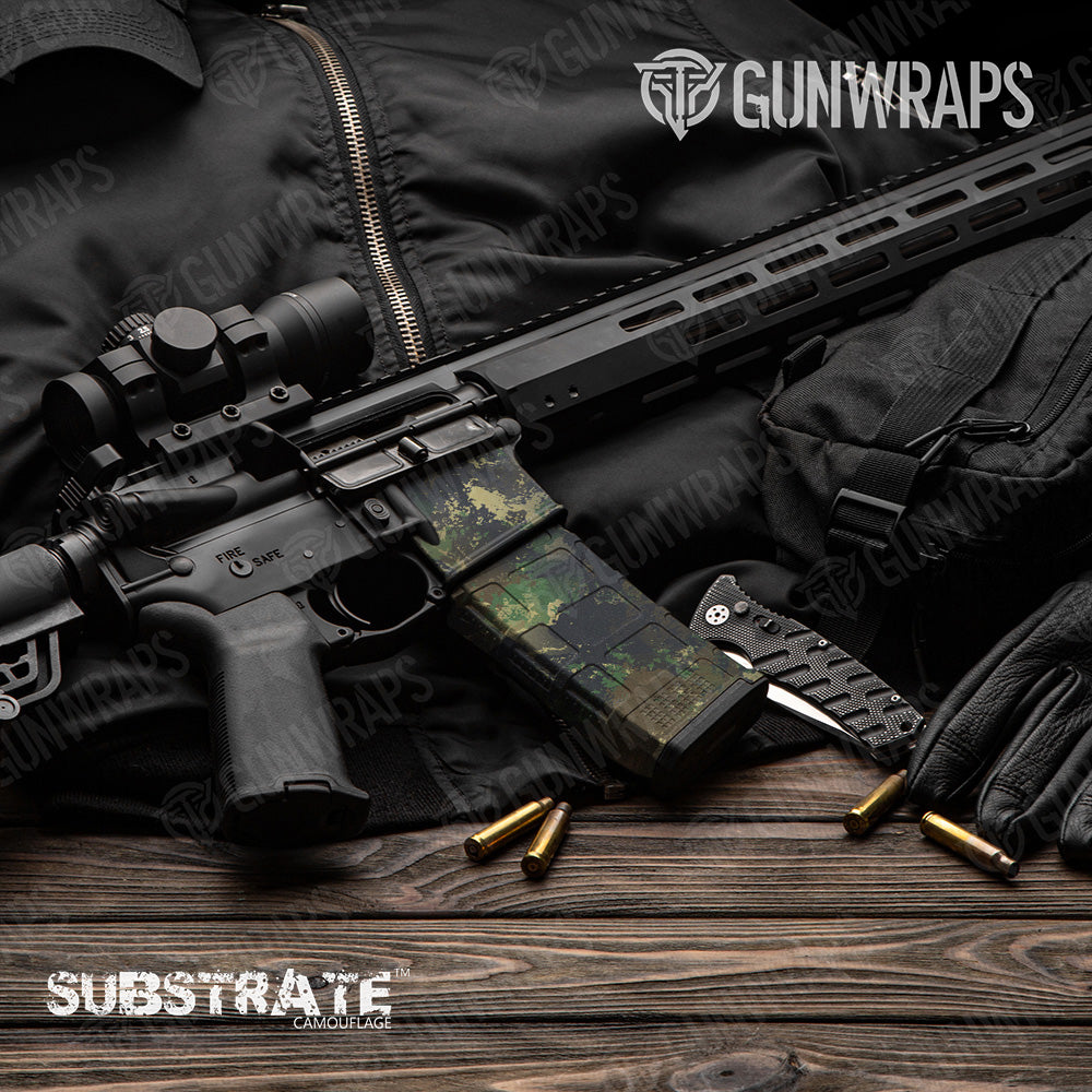 AR 15 Mag & Mag Well Substrate Spokane Camo Gun Skin Vinyl Wrap Film