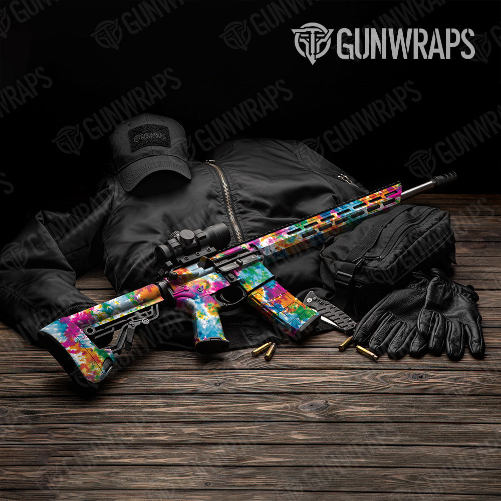 Tie Dye Clementine Kiss AR 15 Gun Skin Vinyl Wrap