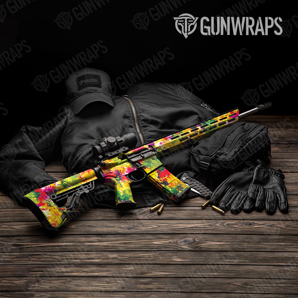 Tie Dye Flower Child AR 15 Gun Skin Vinyl Wrap