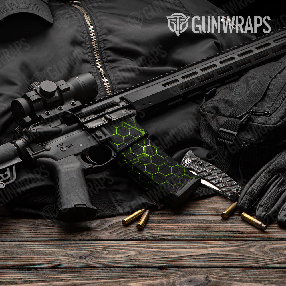 Vivid Hex Green AR 15 Mag & Mag Well Gun Skin Vinyl Wrap