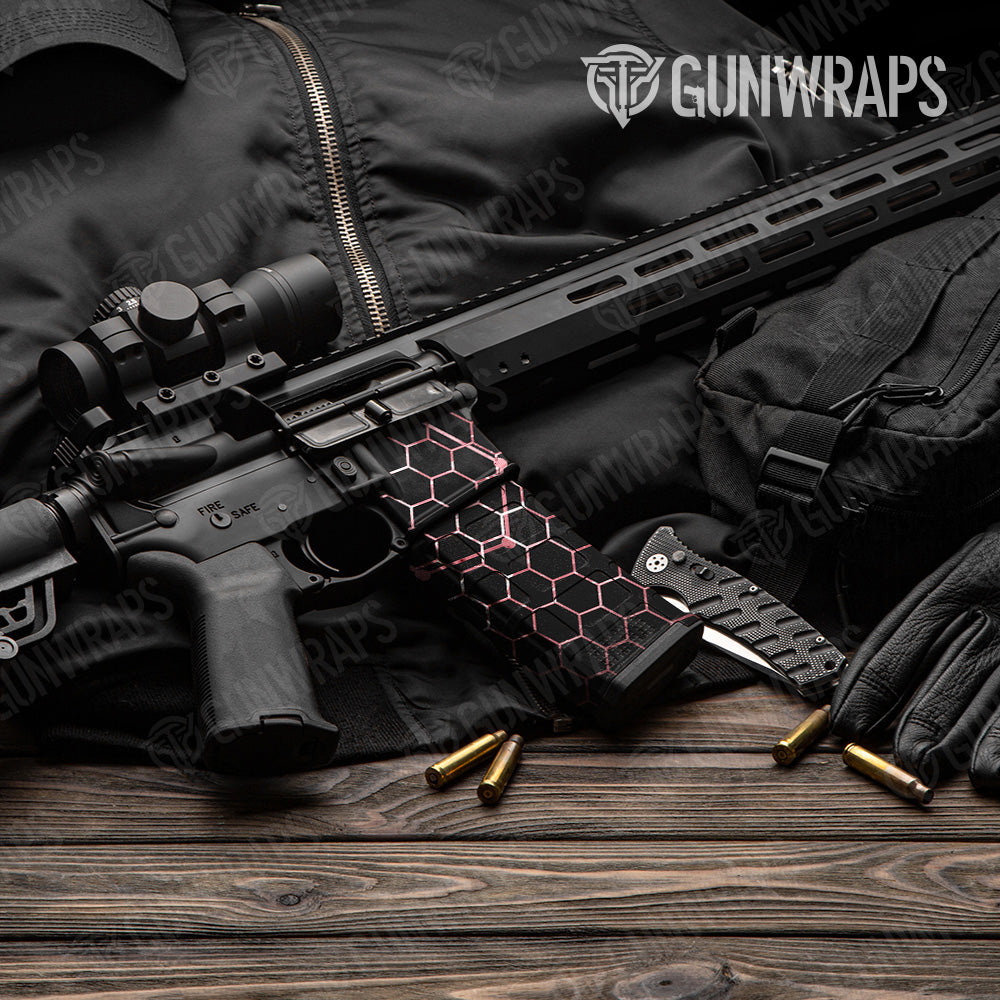 Vivid Hex Pink AR 15 Mag & Mag Well Gun Skin Vinyl Wrap