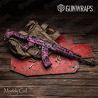 AK 47 Muddy Girl Flat Camo Gun Skin Vinyl Wrap