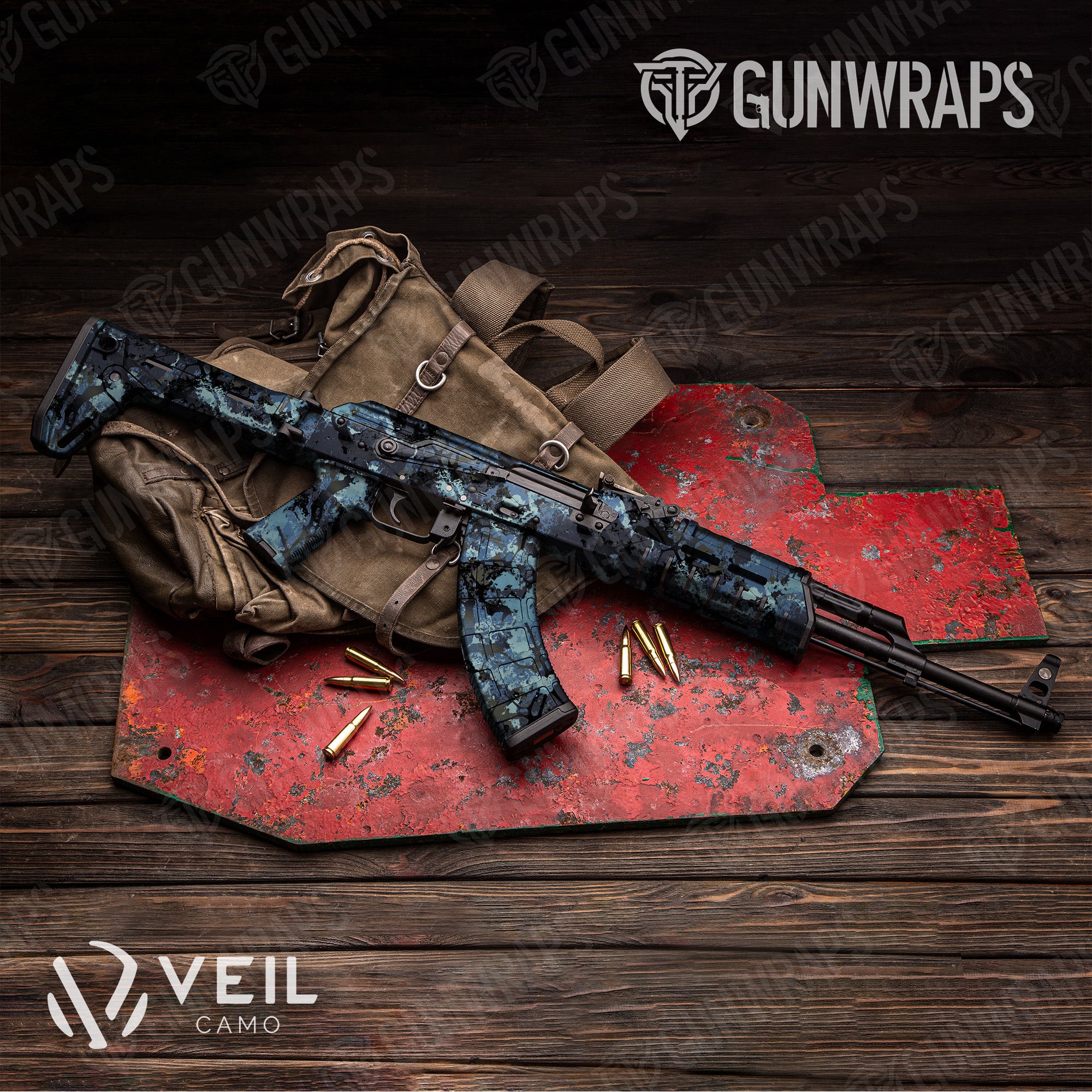 AK 47 Veil Stoke Poseidon Camo Gun Skin Vinyl Wrap