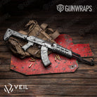 AK 47 Veil Stoke Whiteout Camo Gun Skin Vinyl Wrap