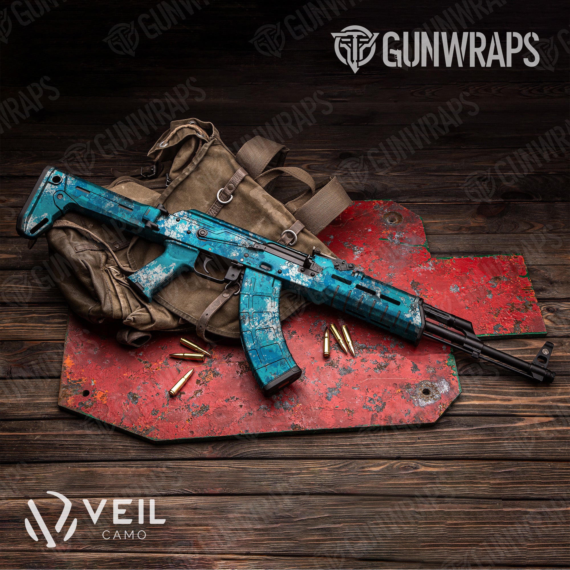 AK 47 Veil Wideland Mariner Camo Gun Skin Vinyl Wrap