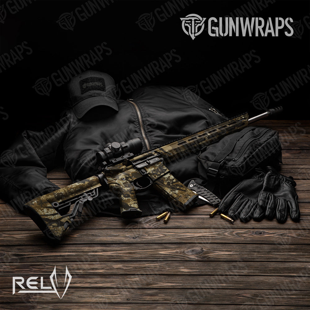 AR 15 RELV X3 Harvester Camo Gun Skin Vinyl Wrap Film