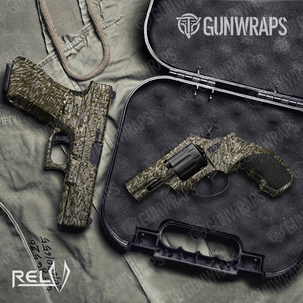 Pistol & Revolver RELV Dynohyde Camo Gun Skin Vinyl Wrap Film