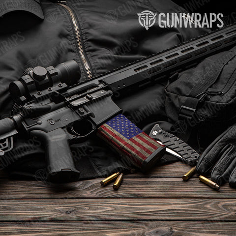Red AR-15 Mag Gun Skin Vinyl Wraps