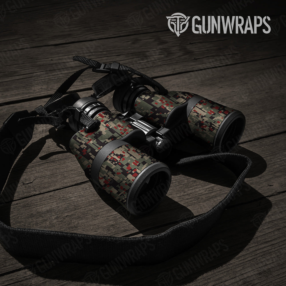 Digital Militant Red Camo Binocular Gear Skin Vinyl Wrap