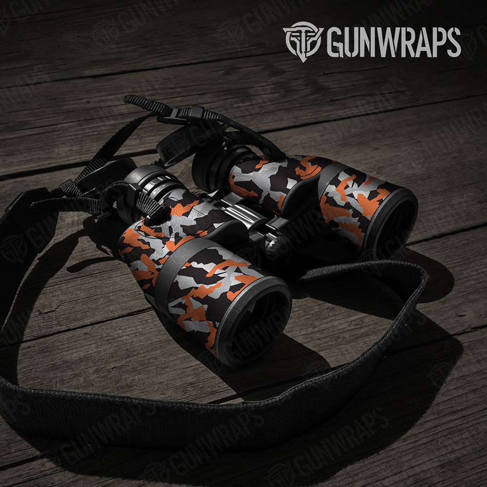 Erratic Orange Tiger Camo Binocular Gear Skin Vinyl Wrap