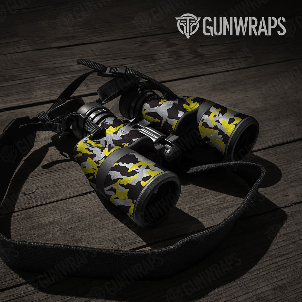 Erratic Yellow Tiger Camo Binocular Gear Skin Vinyl Wrap