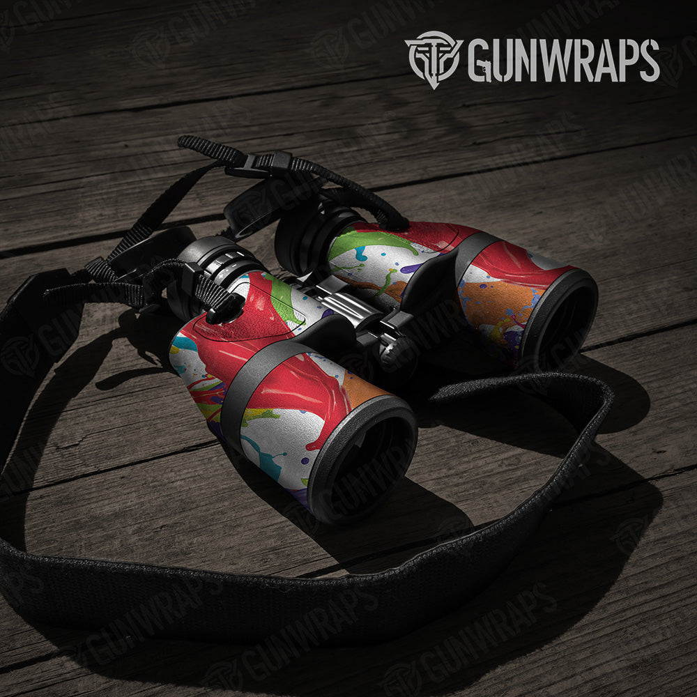 Paint Splatter White Binocular Gear Skin Vinyl Wrap