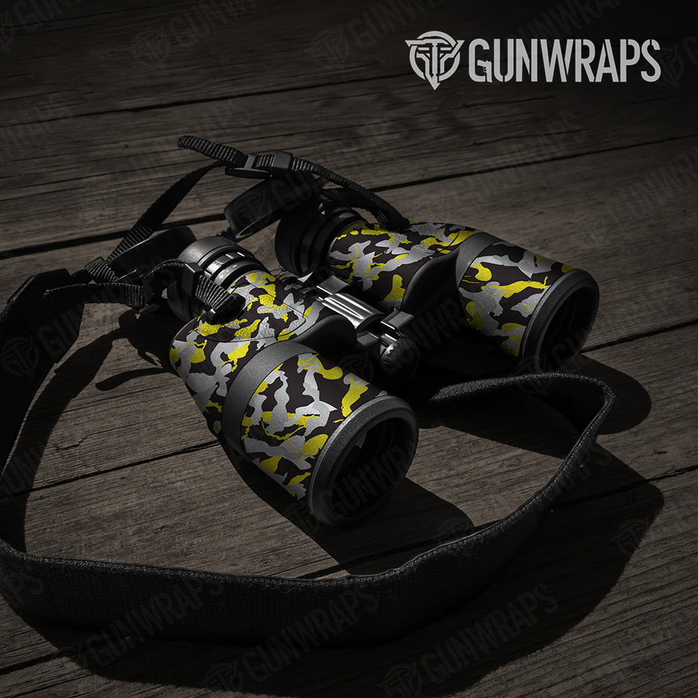 Ragged Yellow Tiger Camo Binocular Gear Skin Vinyl Wrap