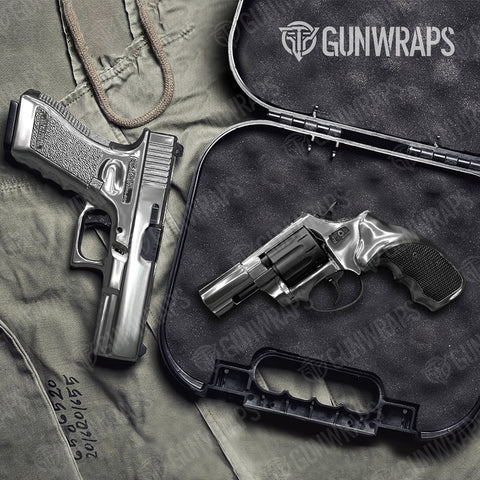 Silver Handgun Gun Skin Vinyl Wraps