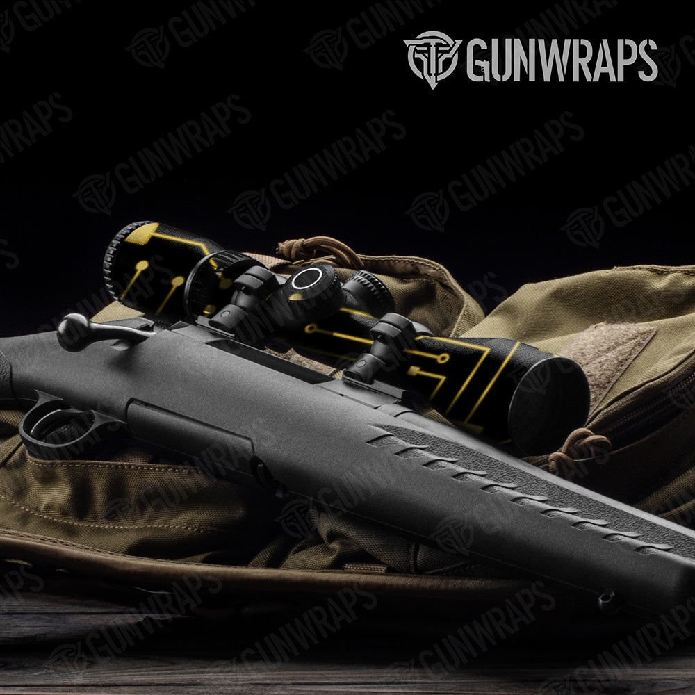 Circuit Board Yellow Scope Gear Skin Vinyl Wrap